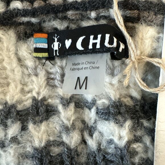 SmartWool CHUP Potlach 1/2 Zip Sweater Size M Charcoal Gray Wool Blend Aztec - Picture 7 of 10